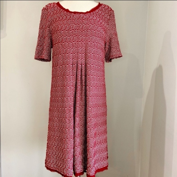 Anthropologie Red Woven Shift Dress Maeve Large - Picture 5 of 5